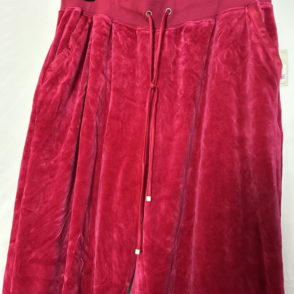 NEW Liz Claiborne Red Luxe Velour Pants Wide Leg Casual Holiday Womens Plus 2X - Picture 4 of 15